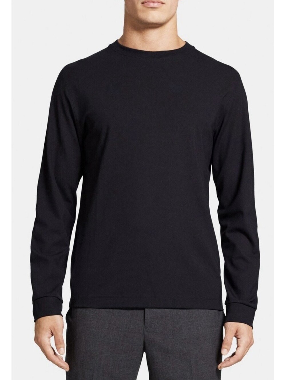 THEORY Men’s Ryder Long-Sleeve Relay Jersey Tee In Black-Small